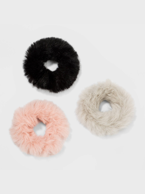 Faux Fur Medium Twisters Hair Elastic Set 3pc - Wild Fable™