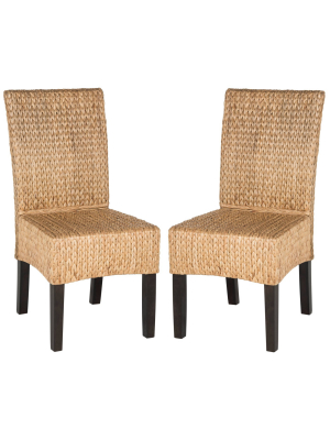 Set Of 2 Luz Wicker Dining Chair Natural - Safavieh