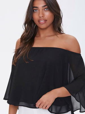 Chiffon Off-the-shoulder Top