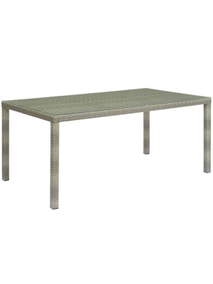 Iris 70" Outdoor Patio Wicker Rattan Dining Table