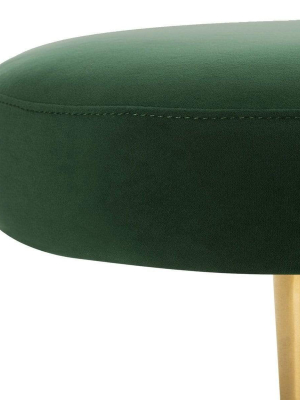 Ll Couture Velvet Oval Bench - Emerald