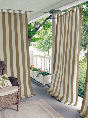 Highland Stripe Indoor/outdoor Window Curtain For Patio, Pergola, Porch, Cabana, Deck, Lanai - Elrene Home Fashions