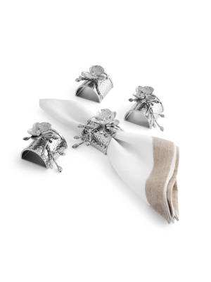 White Orchid Napkin Ring Set