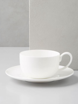 Rim Bone China Teacup & Saucer Set