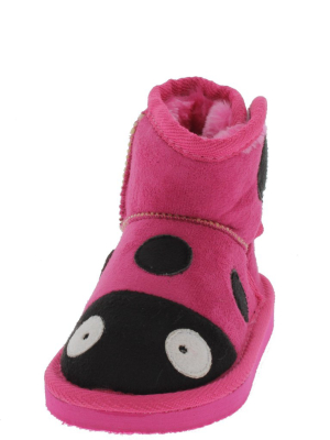 Rossi2 Fuchsia Infant Velcro Ladybug Boot