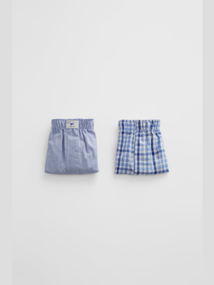 Two-pack Of Plain And Plaid Boxers