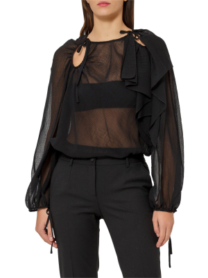 3.1 Phillip Lim Sheer Puff-sleeve Blouse