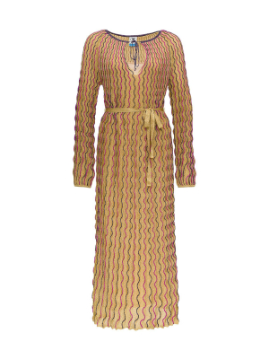 M Missoni Embroidered Wave Maxi Dress