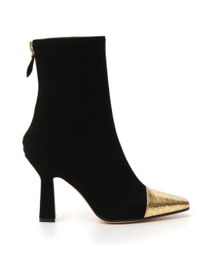 Paris Texas Contrast Panelled Ankle Boots