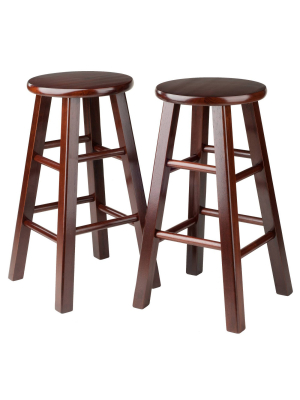 2pc 24" Pacey Counter Height Barstools Set Antique Walnut - Winsome