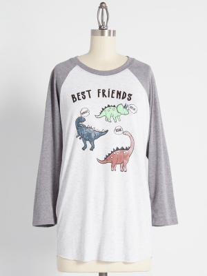 Best Friends Dino Graphic Raglan Tee