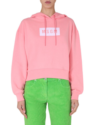 Msgm Box Logo Hoodie