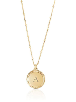 Initial Coin Necklace - Gold