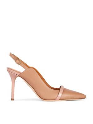 Marion 85mm - Nude Leather Heeled Slingback