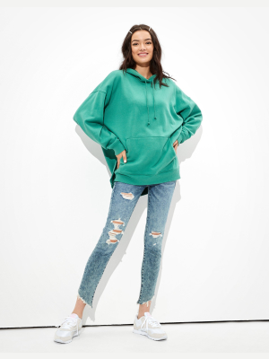 Ae Fleece Oversized Side Slit Hoodie