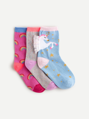 Girls' Unicorn Fun Socks Three-pack