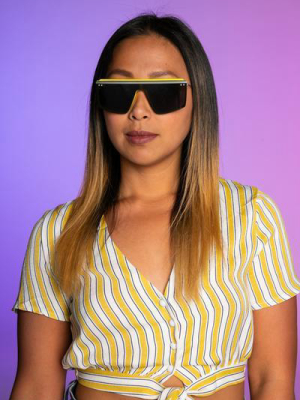 The Snookums | Yellow And Silver Black Lens Sunglasses