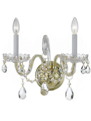 Traditional Crystal 2 Light Sconce