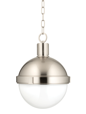 Hudson Valley Lighting Lambert Pendant - Satin Nickel & White