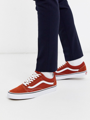 Vans Old Skool Sneaker In Red/white