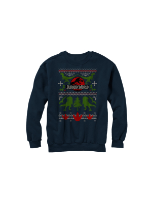 Men's Jurassic World Ugly Christmas Print Sweatshirt