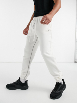 The Couture Club Pocket Signature Sweatpants In Off White