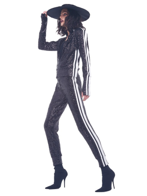 Sequin Side Stripe Jog Pant