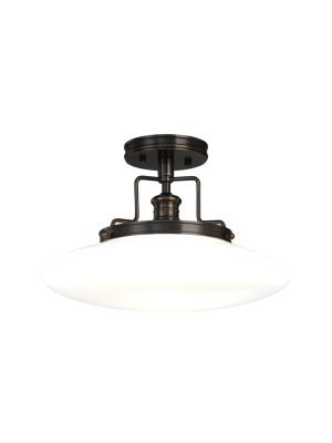 Hudson Valley Lighting Beacon Ceiling Lamp - Old Bronze & Opal Glossy