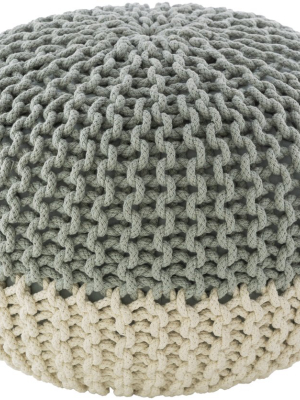 Malmo Knitted Pouf In Mint