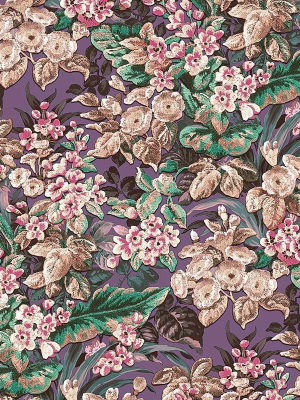 Bessie Textured Floral Wallpaper In Purple Multi By Bd Wall