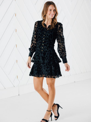 Leopard Ruffle Hem Dress