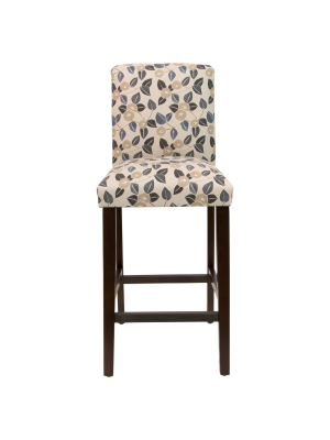 Lila Pleated Barstool Dorset Floral Ocean - Skyline Furniture