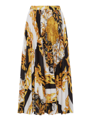 Printed Plissé Crepe Skirt