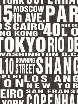 Around The World Peel-and-stick Wallpaper In Black And White By Nextwall