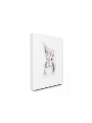 16"x1.5"x20" Sketched Fluffy Bunny Flowers Stretched Canvas Wall Art - Stupell Industries