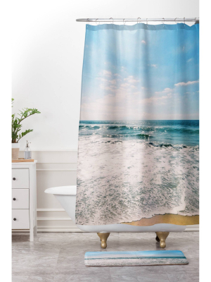 Take Me There Shower Curtain Blue - Deny Designs