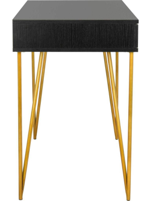 Pierce Two Drawer Desk Black/gold