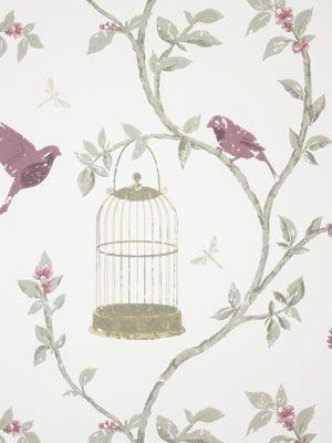 Birdcage Walk Wallpaper In Gray Color By Nina Campbell