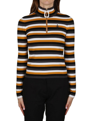 Jw Anderson Striped High-neck Sweater