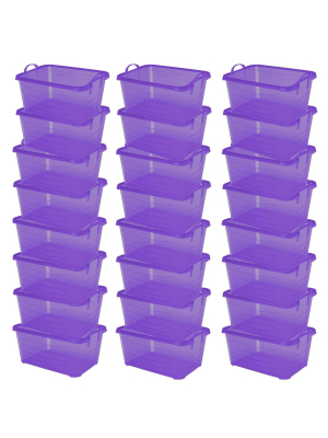 Life Story Purple Stackable Closet Storage Box Container, 55 Quart (24 Pack)