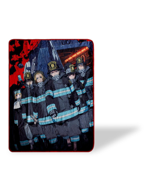 Just Funky Fire Force Anime Series Fleece Throw Blanket | Anime Blanket | 60 X 45 Inches