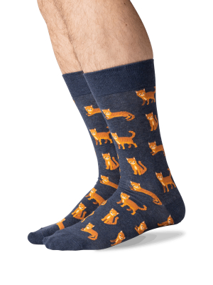 Men's Cat Crew Socks