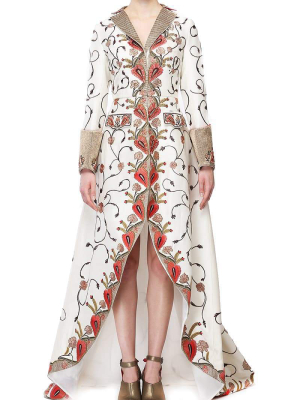 Front-opening Embroidered Jacket Gown