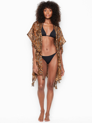 America & Beyond Tassel Robe Cover-up