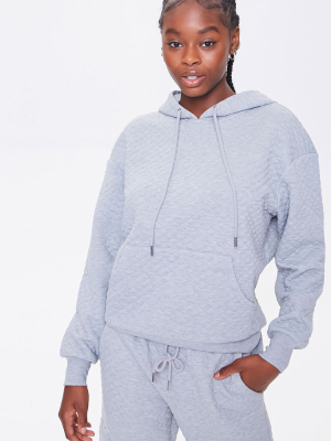 Quilted Drawstring Hoodie