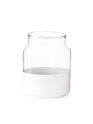 Medium White Colorblock Vase