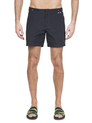 Black Tailored Mid-length Swim Short