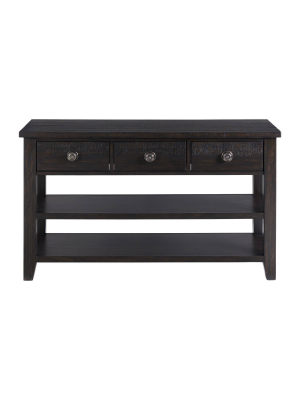 Kahlil 3 Drawer Sofa Table Espresso - Picket House Furnishings