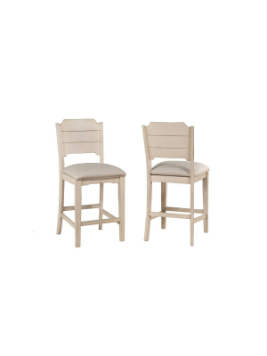 Set Of 2 Clarion Nonswivel Open Back Counter Height Stool Sea White - Hillsdale Furniture