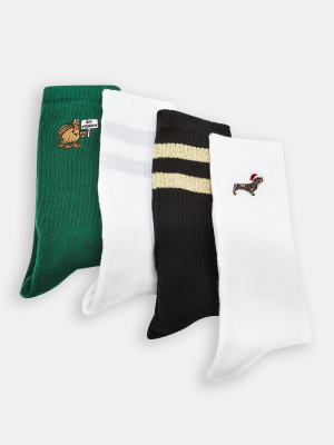 Christmas Mixed Tube Socks 4 Pack